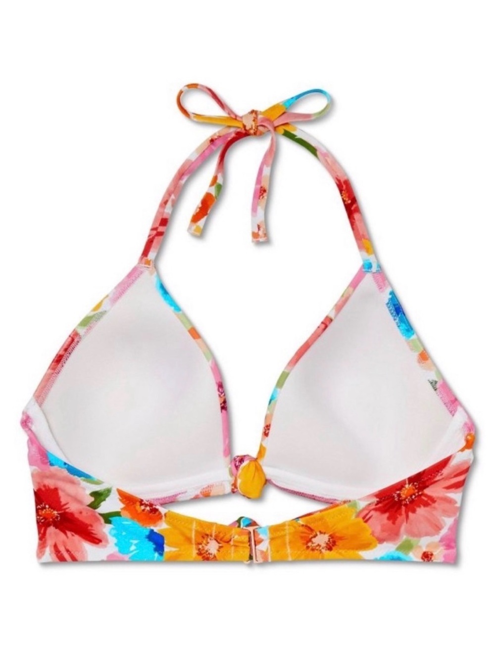 Shade & Shore Floral Bikini Top in White, Pink, Orange, Blue and Yellow - Picture 3 of 5